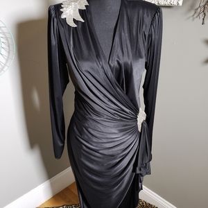 VINTAGE 80'S PLEATED WRAP DRESS